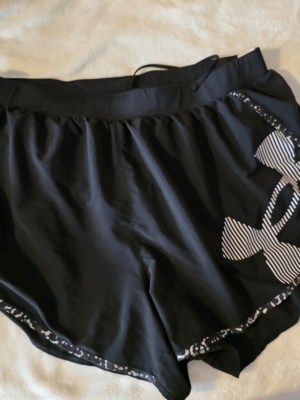 Under Armour Black Shorts with White Striped Logo